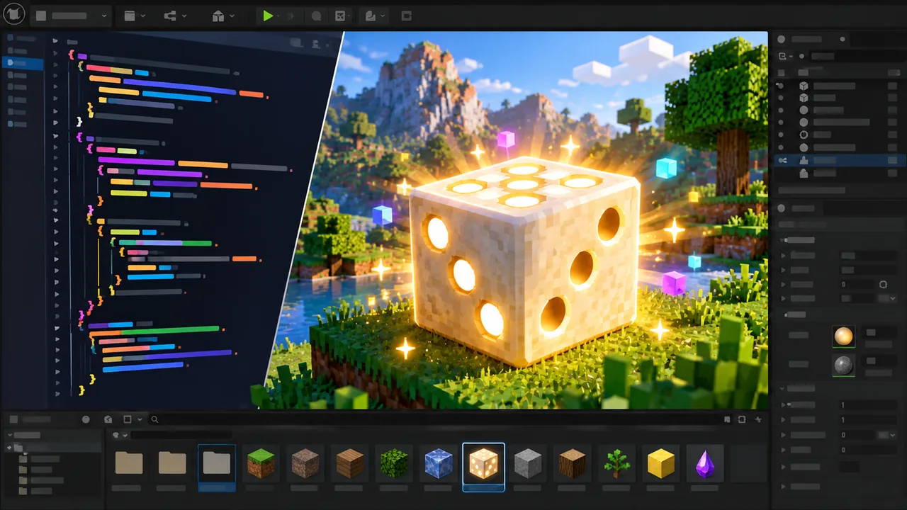 「マイクラ（統合版）でアドオンを作ろう！はじめてのサイコロブロック」の教材の画面